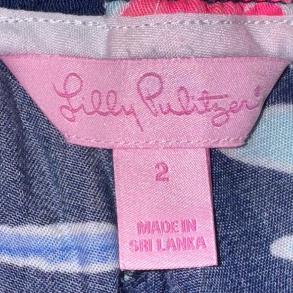 Lilly Pulitzer Women's Madeira Pants High Tide Navy Tropic Multi Size 2. VGUC - Picture 12 of 14